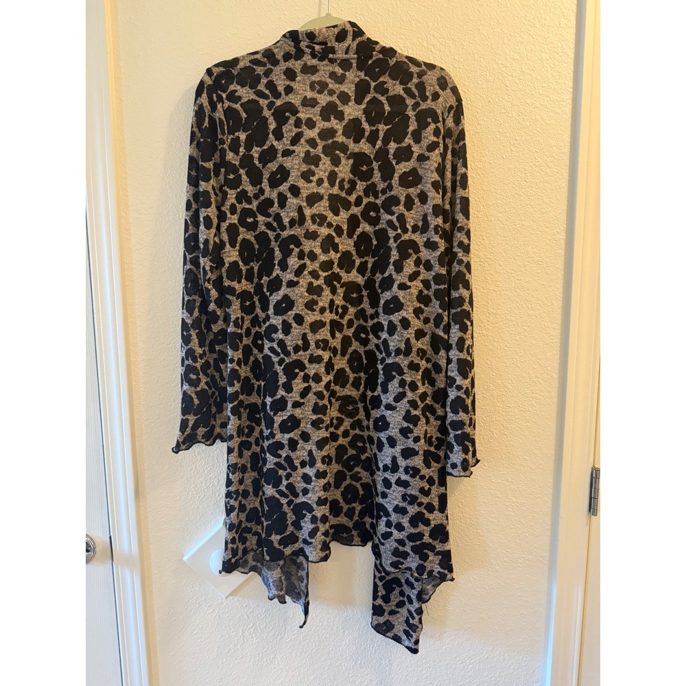 Maurice's Leopard Print Duster Cardigan Lightweight Long Sleeve - Women's Large - Picture 4 of 5